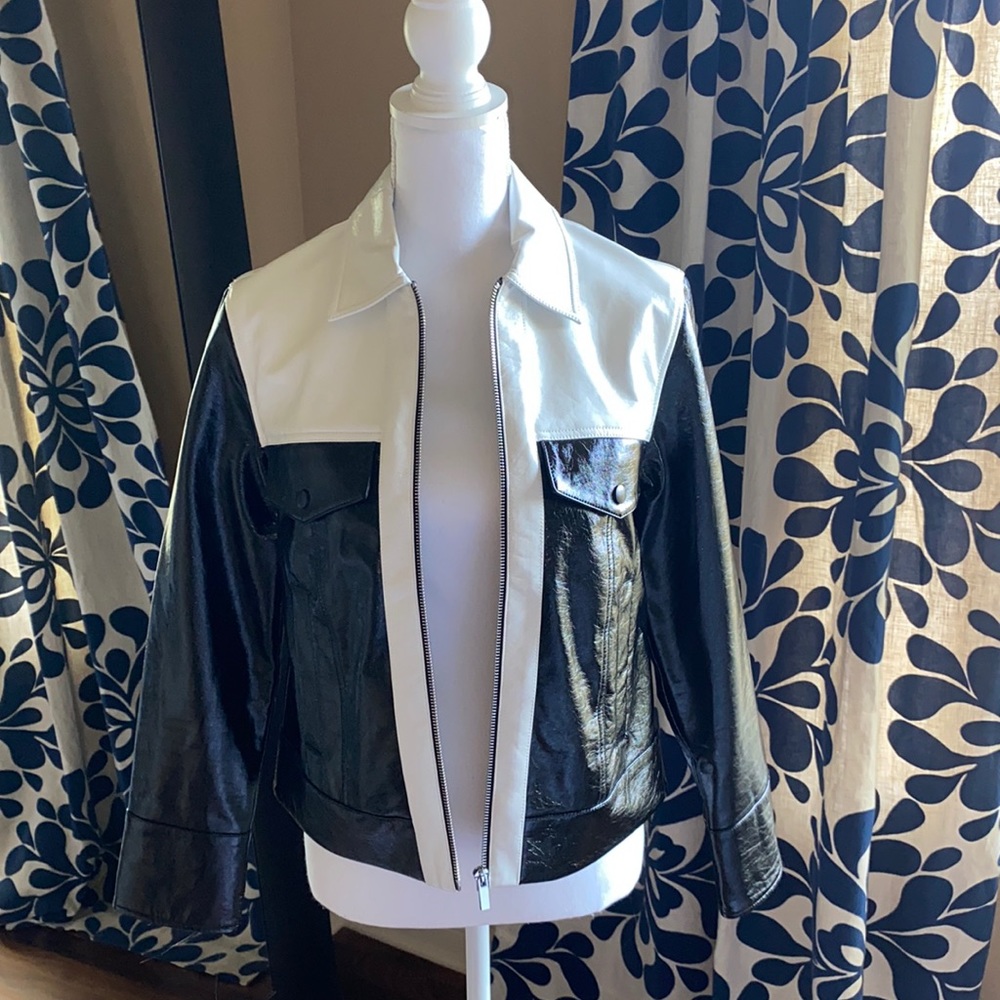 Two-Toned Faux-Leather Jacket!